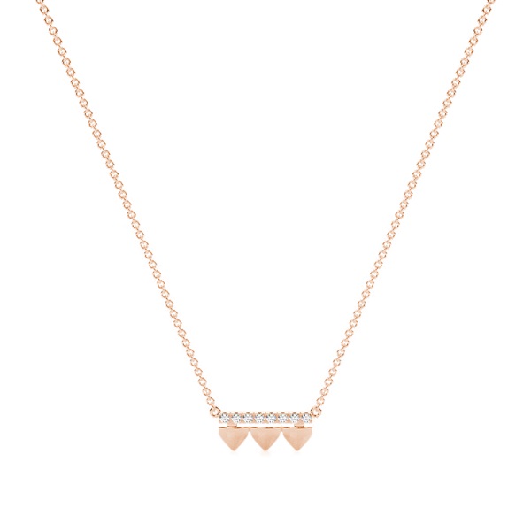 Diamond bar delicate chain necklace