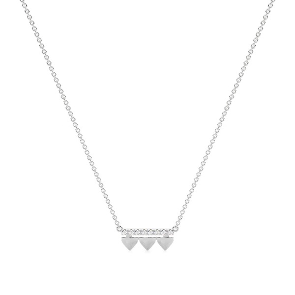 Diamond bar delicate chain necklace