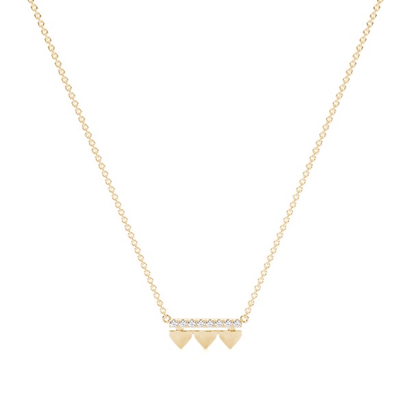 Diamond bar delicate chain necklace