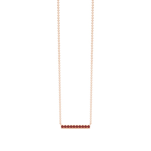 Garnet Delicate Bar Chain Necklace