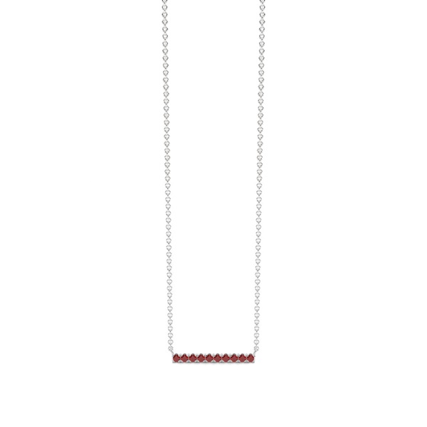 Garnet Delicate Bar Chain Necklace
