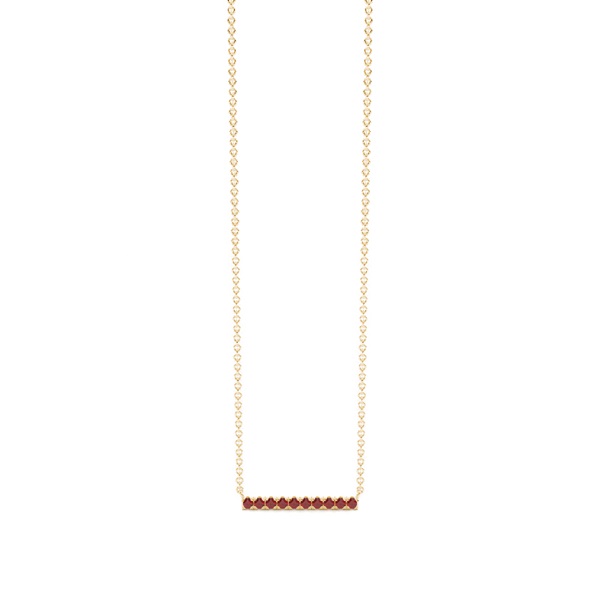 Garnet Delicate Bar Chain Necklace