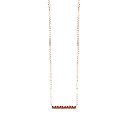Garnet Delicate Bar Chain Necklace