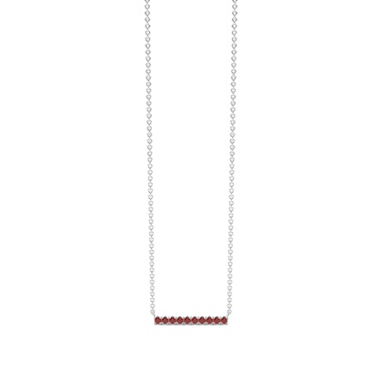 Garnet Delicate Bar Chain Necklace