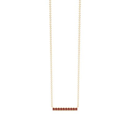 Garnet Delicate Bar Chain Necklace