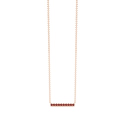 Garnet Delicate Bar Chain Necklace
