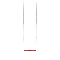 Garnet Delicate Bar Chain Necklace