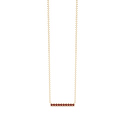 Garnet Delicate Bar Chain Necklace