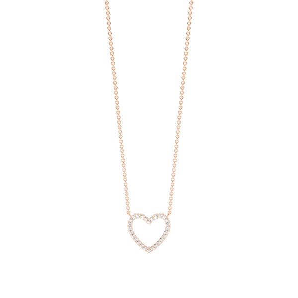 Delicate Heart Shape Diamond Chain Necklace