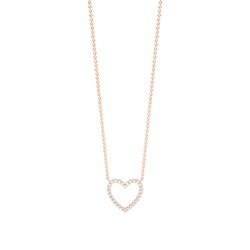Delicate Heart Shape Diamond Chain Necklace
