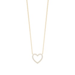 Delicate Heart Shape Diamond Chain Necklace