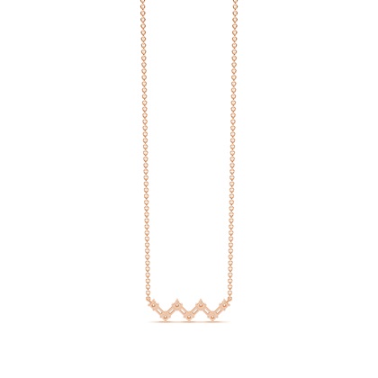 Baguette und runde Diamanten 'Zig-Zag' Halskette