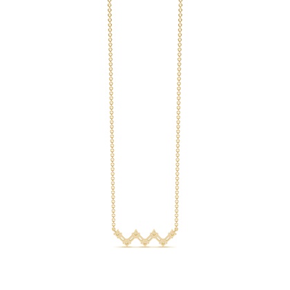 Baguette und runde Diamanten 'Zig-Zag' Halskette