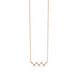 Baguette and round diamond 'zig-zag' chain necklace