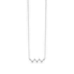 Baguette and round diamond 'zig-zag' chain necklace