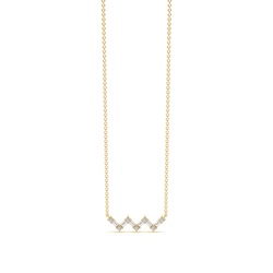 Baguette and round diamond 'zig-zag' chain necklace