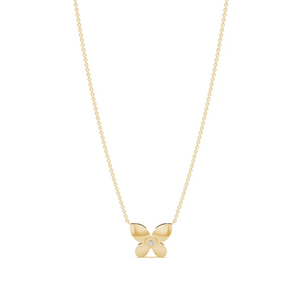 Butterfly Diamond Delicate Chain Necklace