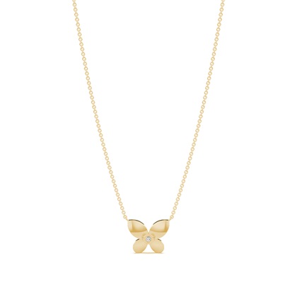 Yellow Gold Delicate Diamond Pendants