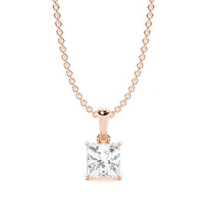 Hidden Halo Diamond Solitaire Pendant