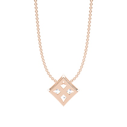 Runder Solitär-Anhänger mit Metall-Akzent