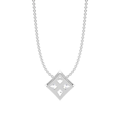 Runder Solitär-Anhänger mit Metall-Akzent