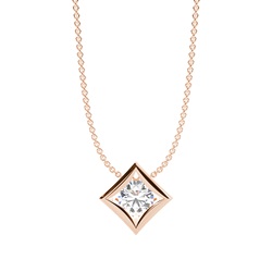 Metal accent Round Solitaire Pendant