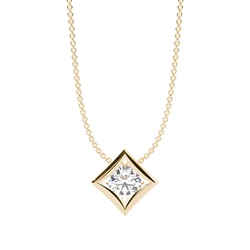 Metal accent Round Solitaire Pendant