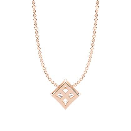 Runder Solitär-Anhänger mit Metall-Akzent