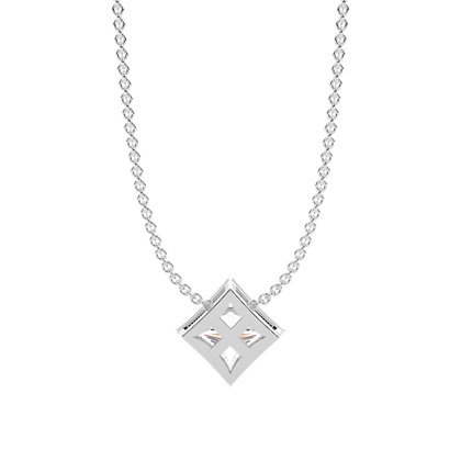 Runder Solitär-Anhänger mit Metall-Akzent