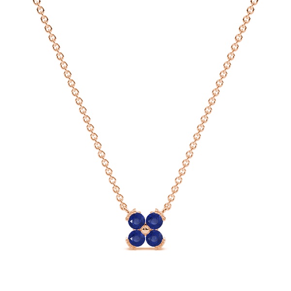 Blue Sapphire classic floral delicate chain necklace