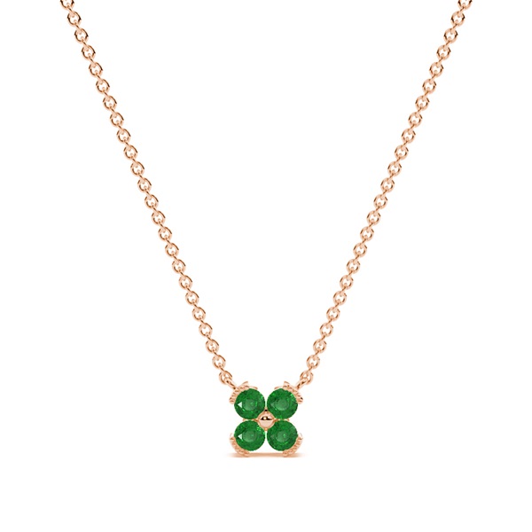 Emerald classic floral delicate chain necklace