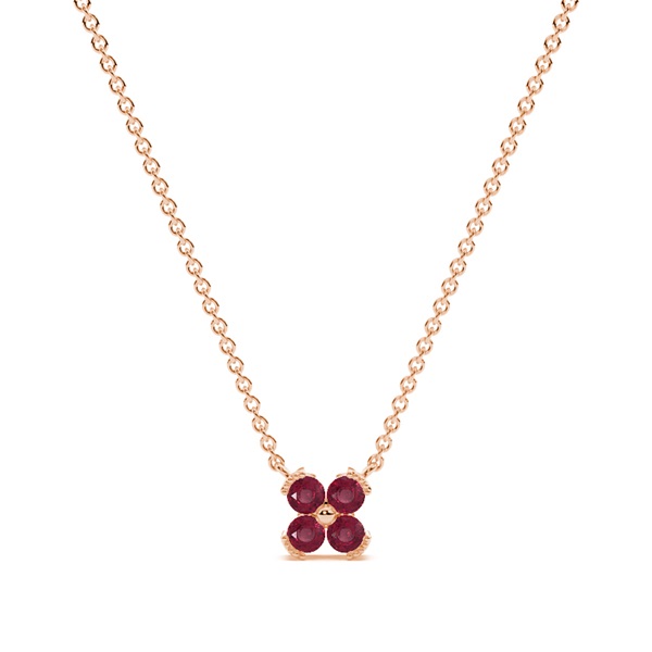 Ruby classic floral delicate chain necklace
