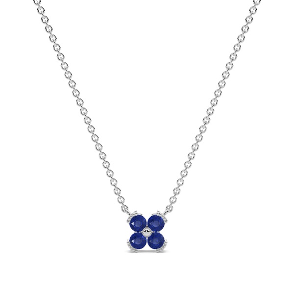 Blue Sapphire classic floral delicate chain necklace
