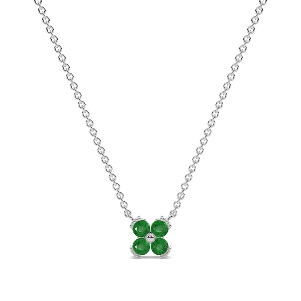Emerald classic floral delicate chain necklace