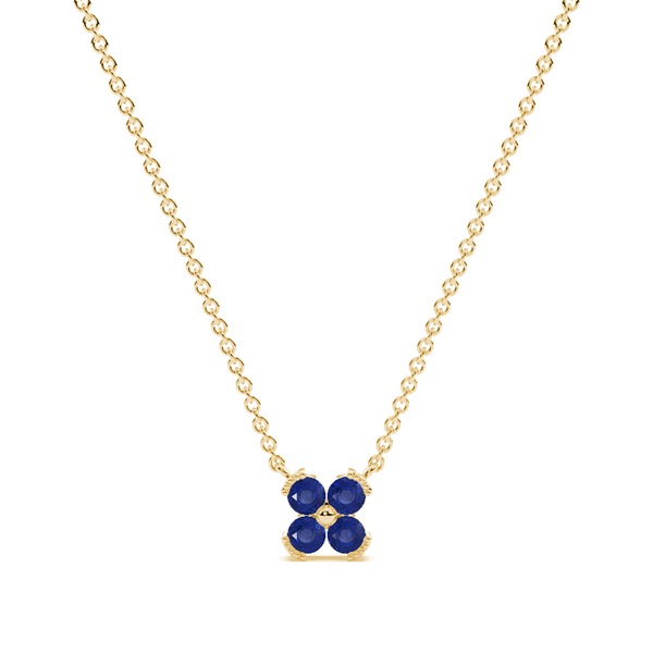Blue Sapphire classic floral delicate chain necklace