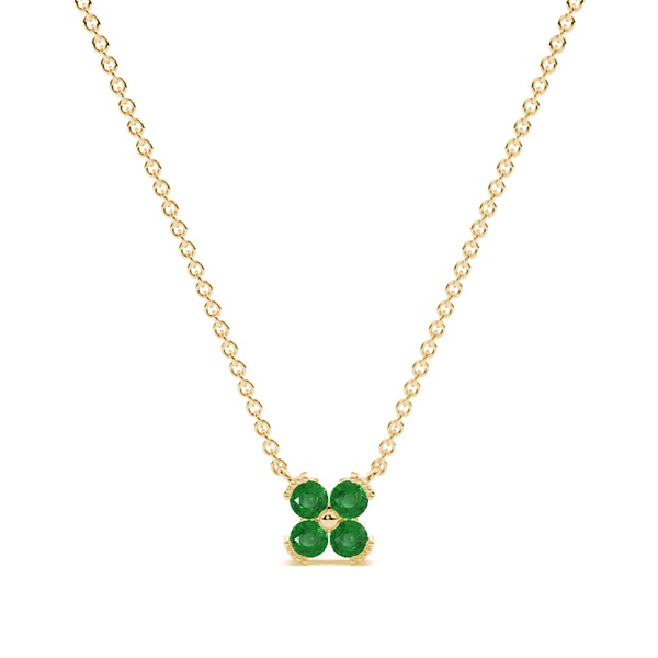 Emerald classic floral delicate chain necklace
