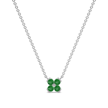                                   Emerald classic floral delicate chain necklace