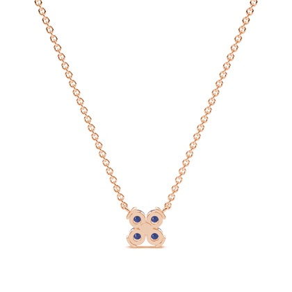 Blaue Sapphire klassiche zarte florale Halskette