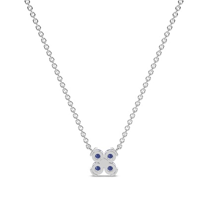 Blaue Sapphire klassiche zarte florale Halskette