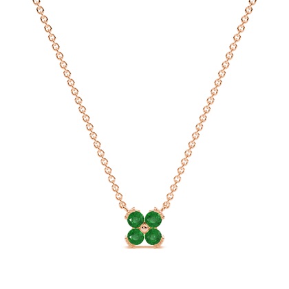 Emerald classic floral delicate chain necklace