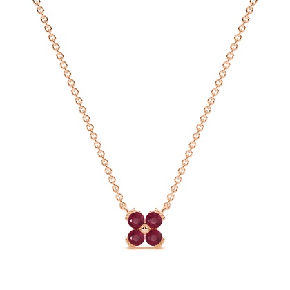 Rose Gold Gemstone Diamond Pendants