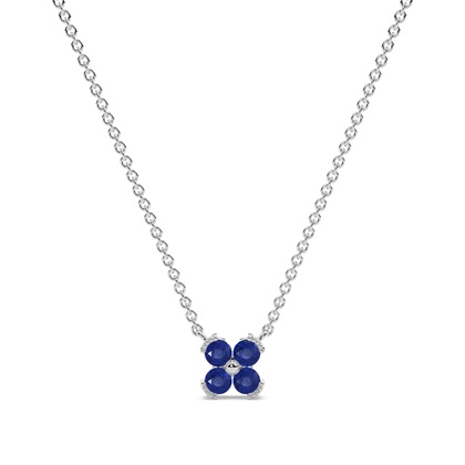 Blue Sapphire classic floral delicate chain necklace