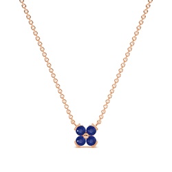 Blaue Sapphire klassiche zarte florale Halskette
