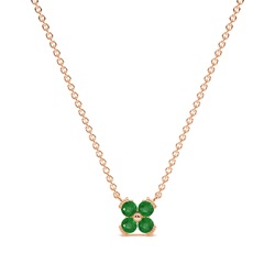 Emerald classic floral delicate chain necklace