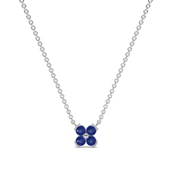 Blue Sapphire classic floral delicate chain necklace