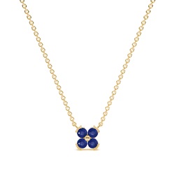 Blue Sapphire classic floral delicate chain necklace