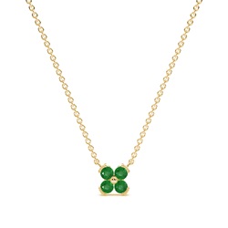 Emerald classic floral delicate chain necklace
