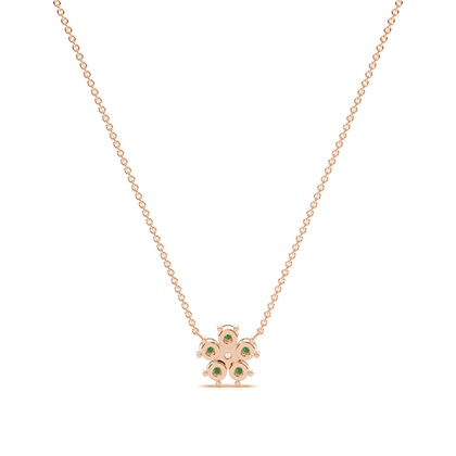 Runde Smaragde zarte florale Halskette