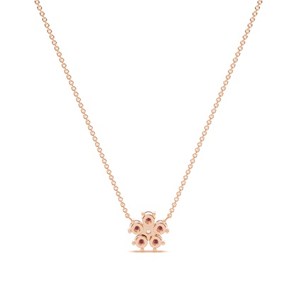 Runde Rubine zarte florale Halskette