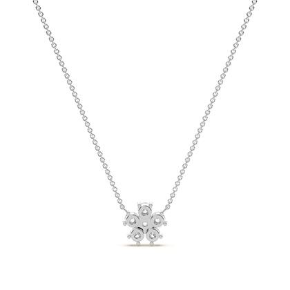 Runder Diamant Floral Zarte Kette Halskette